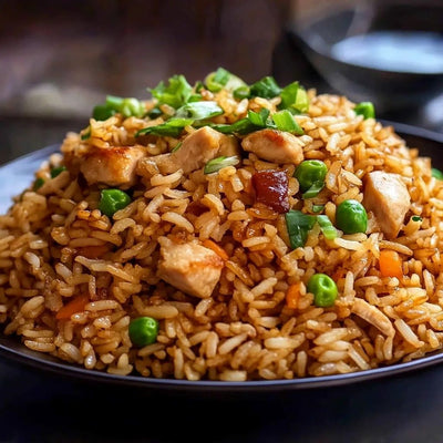 Fried Rice and chicken drumstick