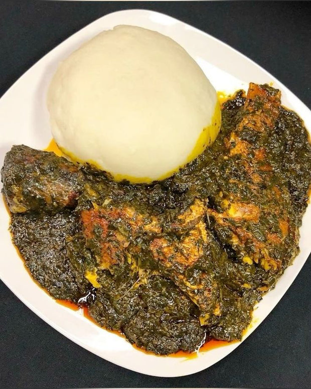 AFANG SOUP  (SPINACH WITH UKAZI LEAVES )