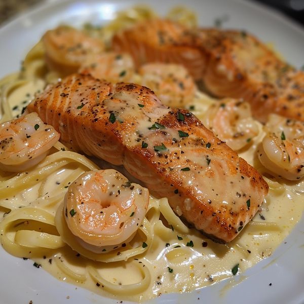 chicken and shrimp alfredo